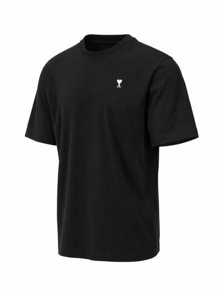 AMI Alexandre Mattiussi T-shirt zwart met Place des Victoires-rugprint unisex - XXL