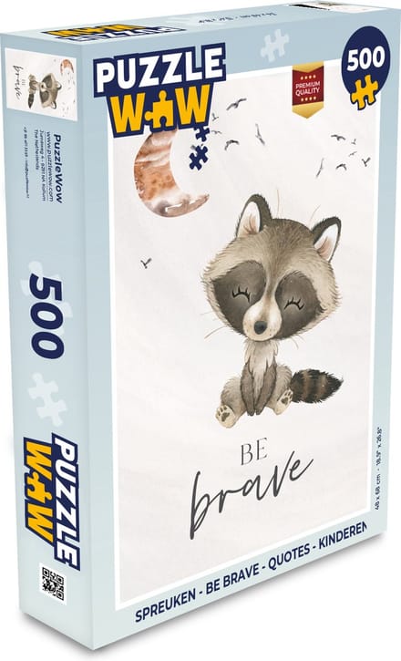 Puzzel Waterverf - Be brave - Quotes - Kinderen - Jongens - Meisjes - Legpuzzel - Puzzel 500 stukjes