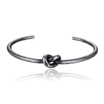 Zwarte Edelstaal Damesarmband met Knoop