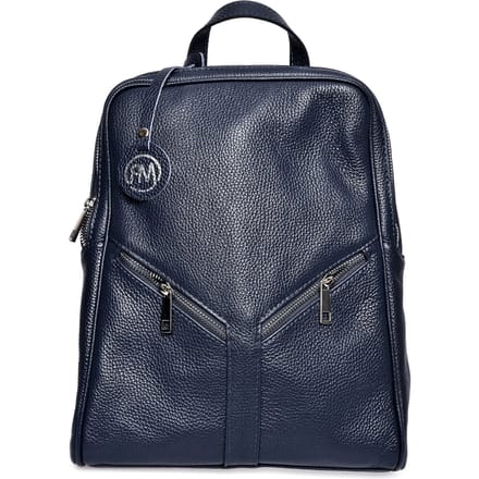 Roberta M Blauw Rundleer Tas
