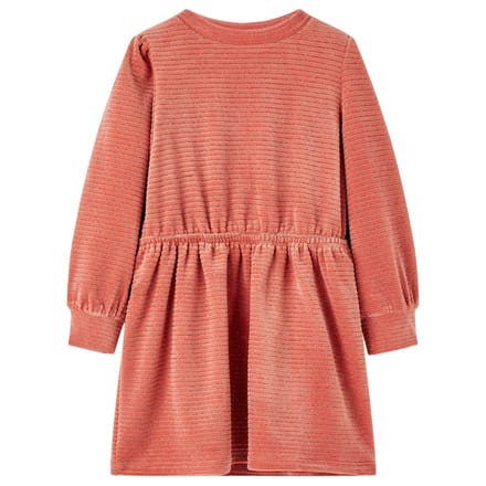 vidaXL - Kinderjurk - met - lange - mouwen - 116 - middelroze