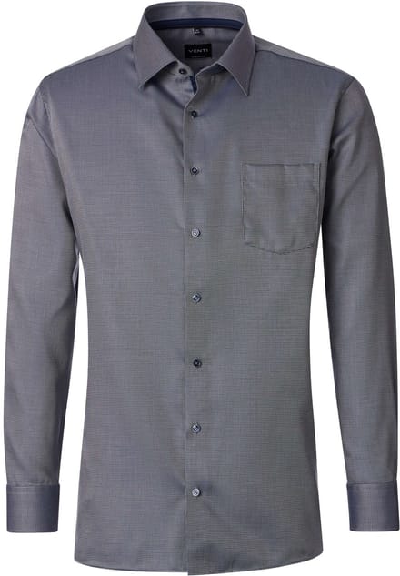 VENTI CASA MODA comfort fit overhemd - structuur - groen - Strijkvrij - Boordmaat: 44