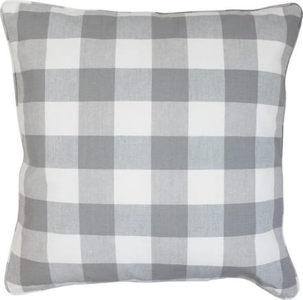 chambray kussen grijs ruit 50x50cm