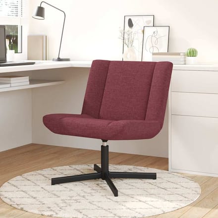 vidaXL - Draaistoel - Wijnrood - 63 - x - 75 - x - 76 - cm - Stof