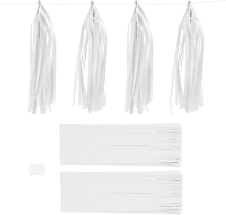 Tassels, afm 12x35 cm, 14 gr, wit, 12 stuk/ 1 doos