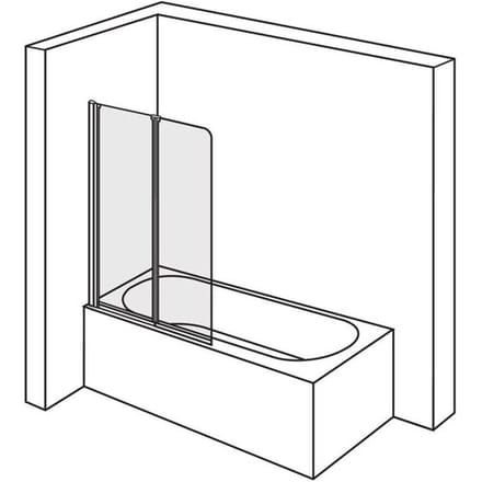 DUSCHOLUX Bella Vita C folding shower screen 2-piece 124 x 150 cm for bathtubs, stop left 378320151783070