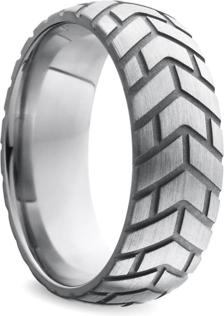 Black Label - Tire - Zware RVS Cockring met Bandenprofiel - Diameter 55 mm