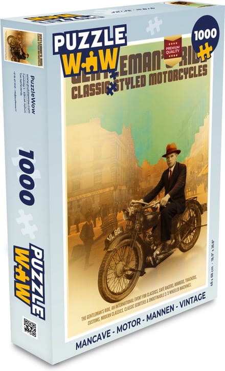 Puzzel Mancave - Motor - Mannen - Vintage - Legpuzzel - Puzzel 1000 stukjes volwassenen