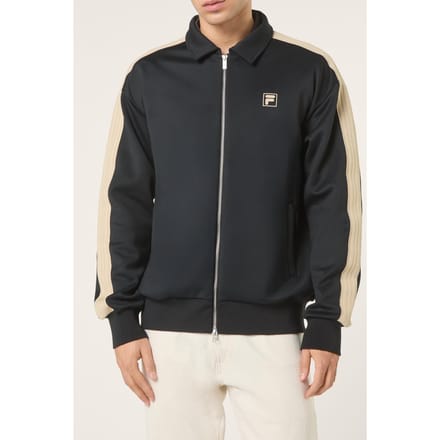 FILA Vaiano Relaxed Taped Track Jacket Black Größe: S | Bomberjacken Outlet | Herren | Schwarz