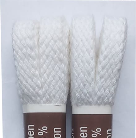 Tana Veter - 2 Paar - Wit - Plat - Lengte 90 cm - Breedte 7 mm - Schoenveter