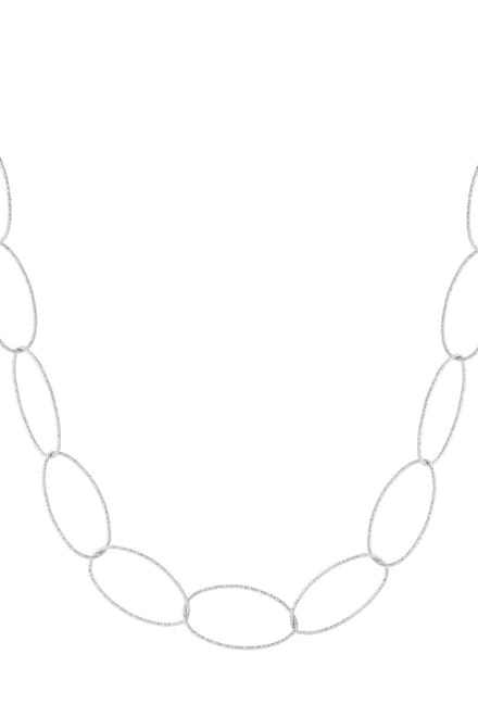 Bijoutheek Collier Oval Link Grof Zilver