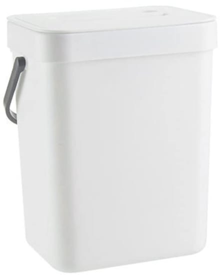 Keuken Compostbak - Afvalbak Klein - Voedselresten Scheiden - Hangend Ontwerp - 3 Liter 20cm - Wit