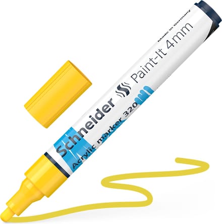 Schneider acrylmarker - Paint-It 320 - schrijfbreedte 4mm - geel - S-120205