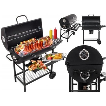 Grote Vat Barbecue met Thermometer - Ruim Grilloppervlak