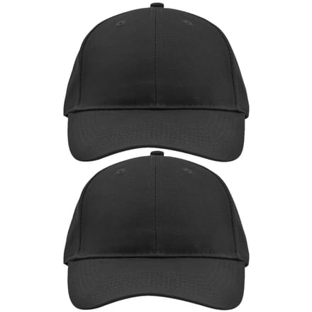 10x stuks 6-panel baseball zwarte caps/petjes