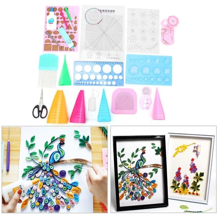 24 stuks Papier Quilling Tool Complete Set Elektrische Papier Krulpen Crimper DIY Papier Knutsels white