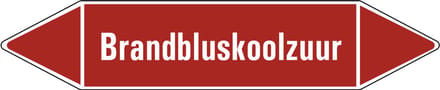 Brandbluskoolzuur leidingmarkering op vel 75 x 17 mm - 8 per vel
