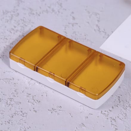 Cabantis Pillendoos 3 vakjes - Pillen Organizer - Medicijn Doosje - 9,5x4,8x1,8 cm - Oranje