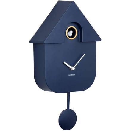 Karlsson Koekoeksklok Modern Cuckoo - Blauw - 8.5x21.5x41cm - Wandklok Modern