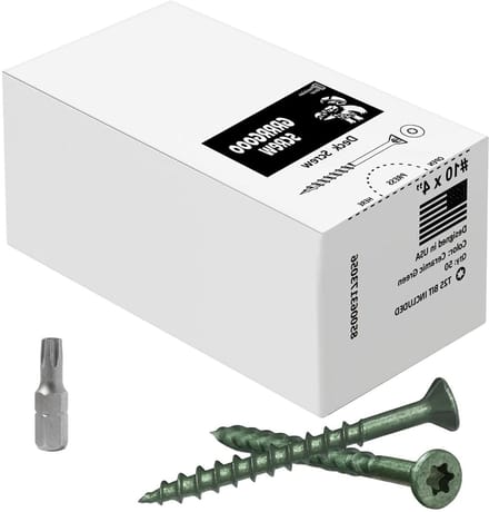 Terrasschroeven - Houtschroeven Buiten - Terras Bouwen - Lange Kop - 10.2 cm - Groen
