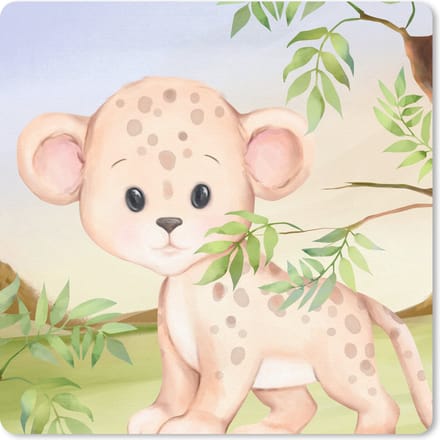 Muismat 20x20 cm - Mousepad Luipaard - Jungle - Bladeren - Muismatten