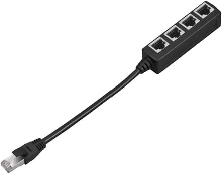 Ethernet Splitter - Netwerk Adapter - Netwerk Uitbreiding - 1 naar 4 Poorten - 18 x 6 x 2 cm