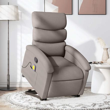vidaXL - Sta-op-massagestoel - verstelbaar - stof - taupe