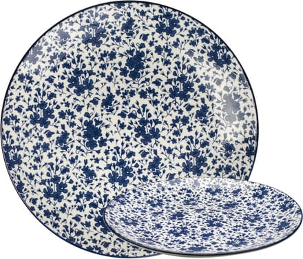 Gusta - Bord - Porselein - Blauw, grijs