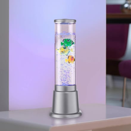 JUST LIGHT. GmbH Ava waterzuil met LED's en vissen, hoogte 36cm