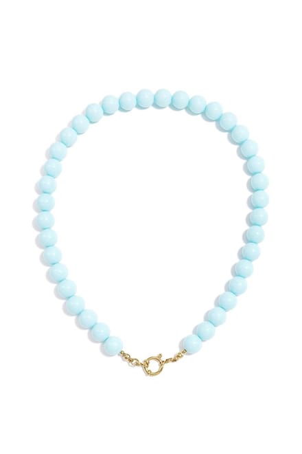 Bijoutheek Collier Kralen 12mm Statement Baby Blue