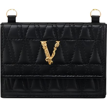 Versace Vitrus Leer Kaarthouder Zwart Dames Portemonnees DP3H977V-DNATR4-DNMOV Basic Set (Bag+Dust Bag) black