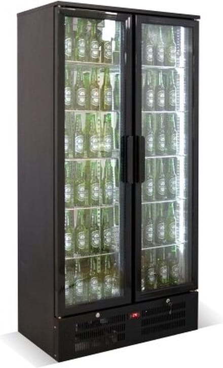 CombiSteel Drankenkoeling - 458L - Zwart - Geventileerd - Draaideuren - 900x515x1820mm - Horeca Koelkast