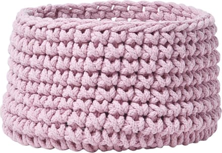 Homescapes Gebreide opbergmand, 100% katoen roze - 37 x 21 cm