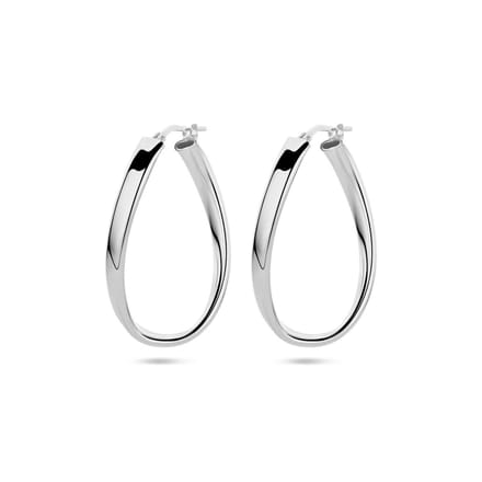 Zilver Gerhodineerd Oorringen Gedraaide Buis 1338763