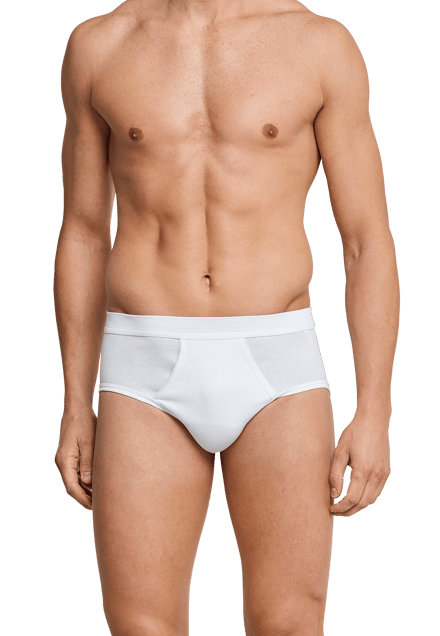 SCHIESSER Cotton Essentials sportslips (2-pack) - Doppelripp met gulp - wit