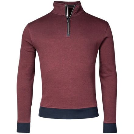 Baileys Trui Sweat Halfzip 2-Tone Allover Jacquard Stone Red / male