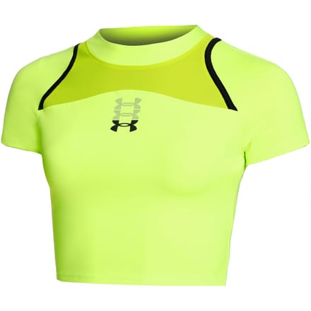 Under Armour Run Anywhere Crop Hardloopshirt Dames-Groen,Zwart