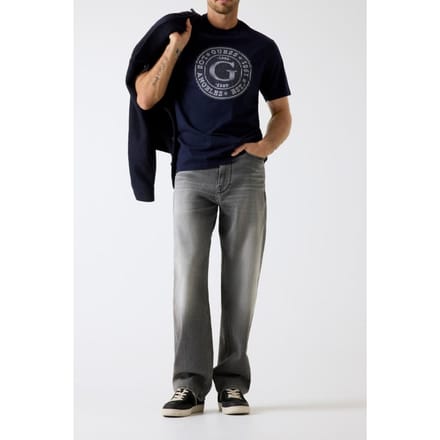GUESS Cn Ss Big G Logo Tee Smart Blue Taglia: L | Magliette basic Outlet | Uomo | Blu