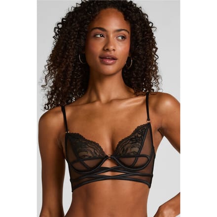 Hunkemöller Niet-Voorgevormde Beugel Longline bh Amel Zwart
