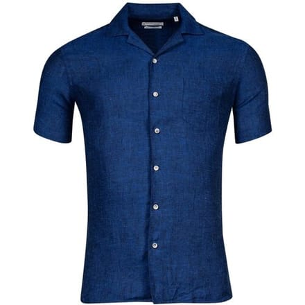 Giordano Overhemd Capri Linnen Blend Navy / male