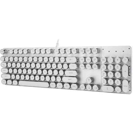 Clavier mécanique blanc 900-5 avec touches rondes rétro, pièces d'ordinateur