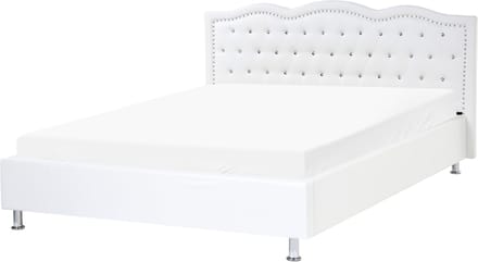 METZ - Tweepersoonsbed - Wit - 160 x 200 cm - Kunstleer