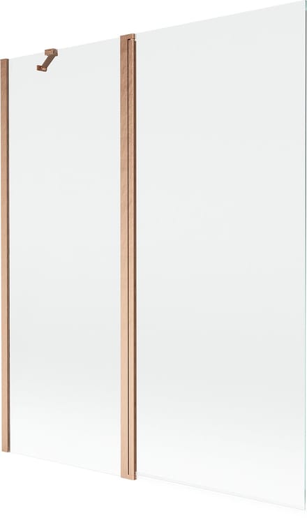 Mexen Mist badwand 2-delig 140 x 150 , transparant, geborsteld koper - 8A9-140-011-65-00