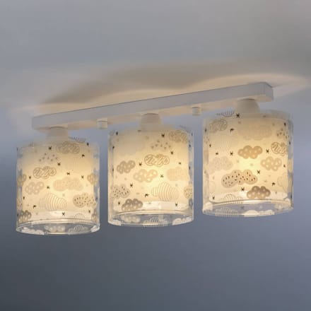 Dalber Cloud plafondlamp voor kinderkamer 3-lamps grijs