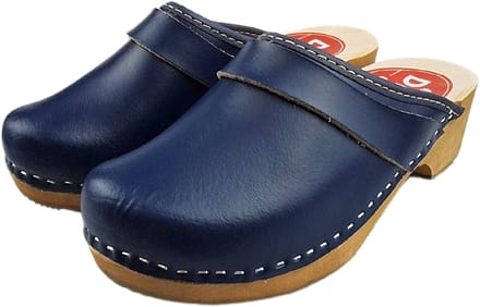 Dina Zweedse klompen - Tuinklompen - Thuisklompen - Unisex klompen - Blauw echt leder - maat 41