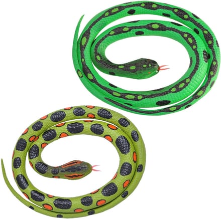 Setje van 2x rubberen nep/namaak slangen van 117 cm - Anaconda en grasslang