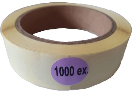 Blanco etiketten op rol - 22 mm rond - mat lila
