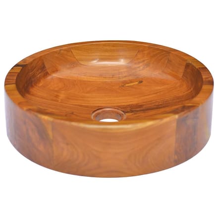 vidaXL - Wastafel - ø40x10 - cm - massief - teakhout