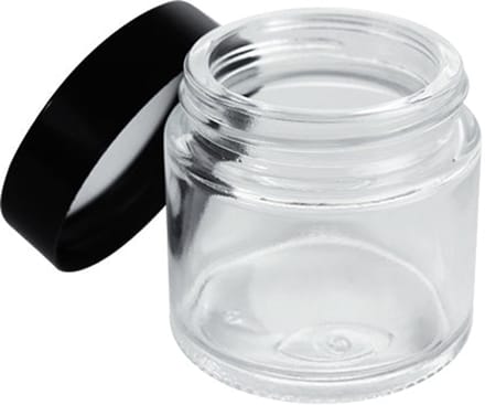 Glazen potje met witte deksel - leeg - 30 ml