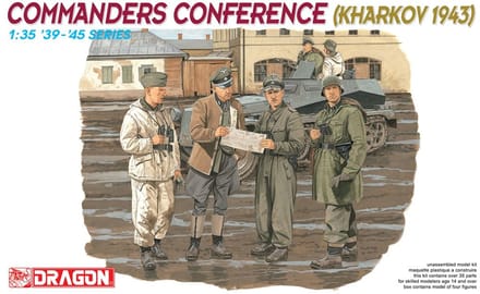 Dragon Modelbouwpakket Militaire voertuigen - 6144 Commanders Conference - Kharkov 1943 met Kurt Meyer Panzermeyer - 5 Figuren Plastic - 1:35 - Modelbouw